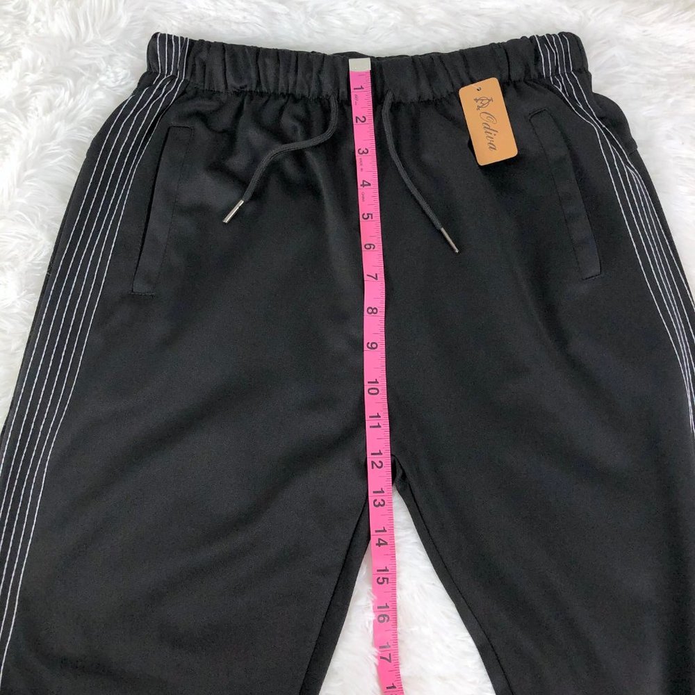 Black & White Sporty Mid-Rise Joggers Pants L/XL - Picture 11 of 13
